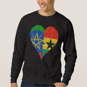 Ethiopian Ghanaian Flag Heart Sweatshirt