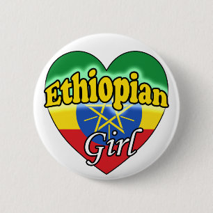 Ethiopian Girl 6 Cm Round Badge