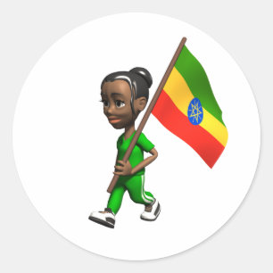 Ethiopian Girl Classic Round Sticker