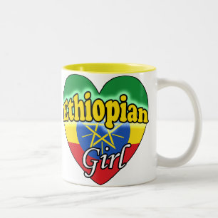 Ethiopian Girl Two-Tone Coffee Mug