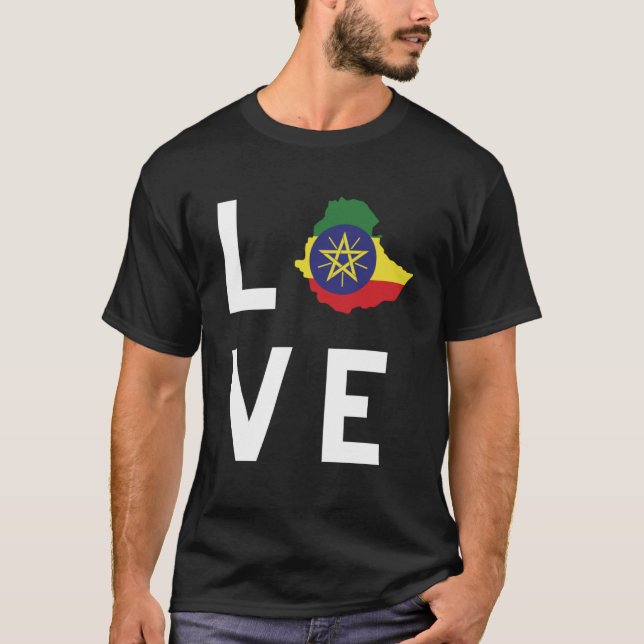 Ethiopian Habesha Love Style Short Sleeve T-Shirt (Front)