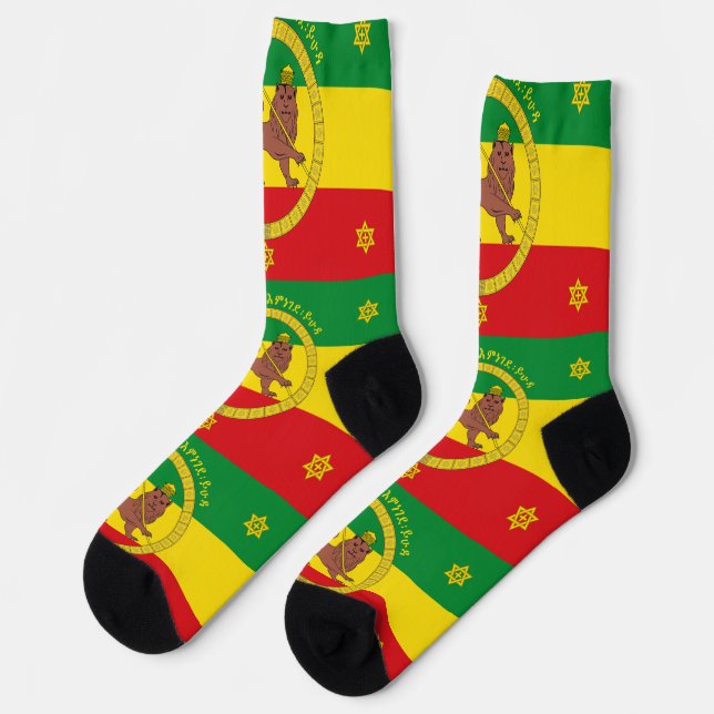 Ethiopian Imperial Style Haile Selassie Jah Rasta Socks (Left)