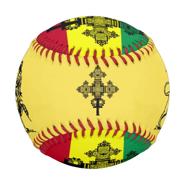 Ethiopian Lion of Judah W/ Ethiopian Cross Baseball (Front)