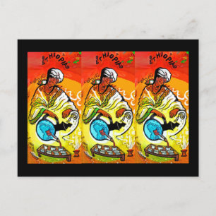 Ethiopian Man in Turban Pouring Tea Postcard