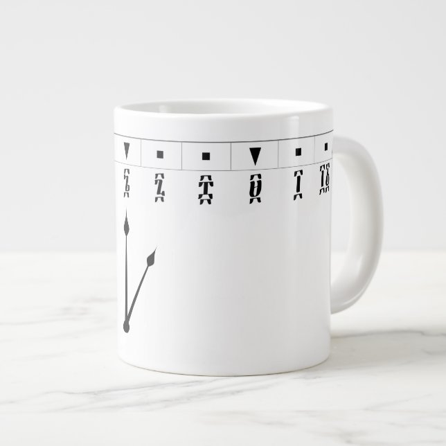 Ethiopian Numeral Clock Large Coffee Mug (Front Right)