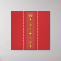 Ethiopian Orthodox Crosses – Gold on Red