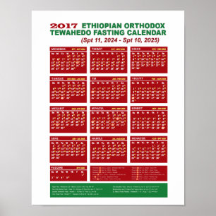 Ethiopian Orthodox Fasting Calendar 2017 Poster