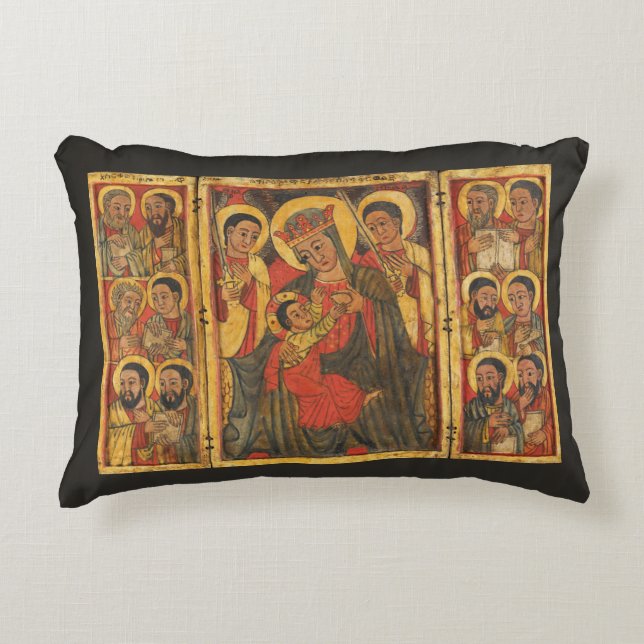 Ethiopian Orthodox Icon l Ancient Christian Faith  Decorative Cushion (Front)