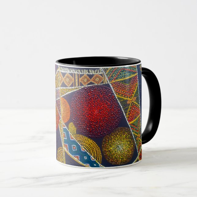 Ethiopian Pattern Dot Art Mug (Front Right)