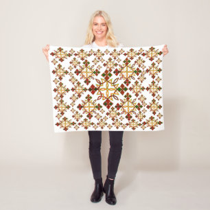 Ethiopian Rootz Meskel Cross Fleece Blanket. Small Blanket