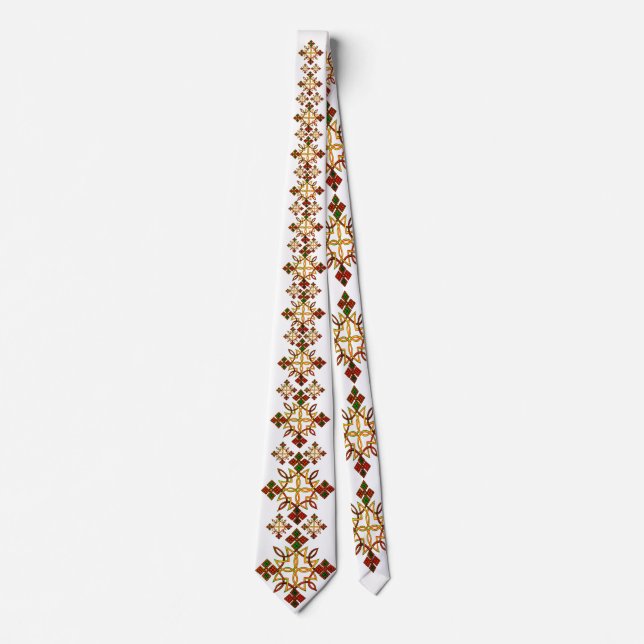 Ethiopian Rootz Meskel Cross Neck Tie (Front)