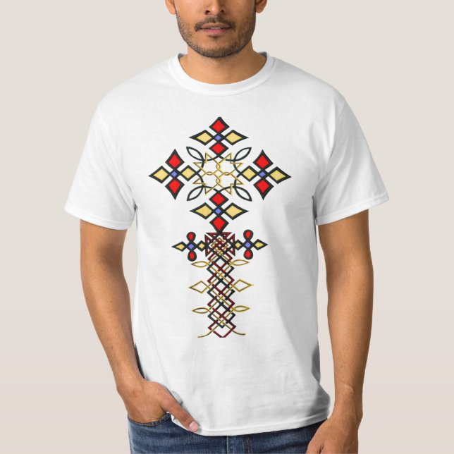 Ethiopian Rootz Traditional Cross T-Shirt (Front)