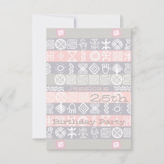 Ethnic 25th Birthday Party Invitation (Front)