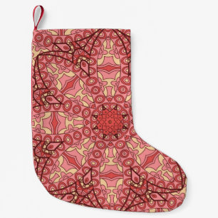Ethnic Abstract Flower, Mandalas Seamless. Small Christmas Stocking