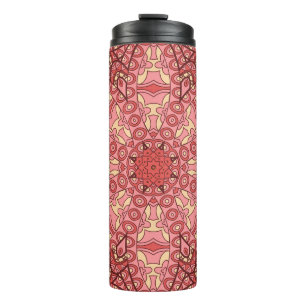 Ethnic Abstract Flower, Mandalas Seamless. Thermal Tumbler