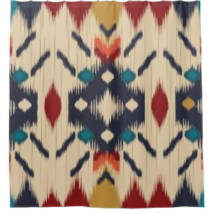 Ethnic Abstract: Tribal Geometric Print. Shower Curtain