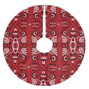 Ethnic Abstract Vintage Boho Tile Brushed Polyester Tree Skirt