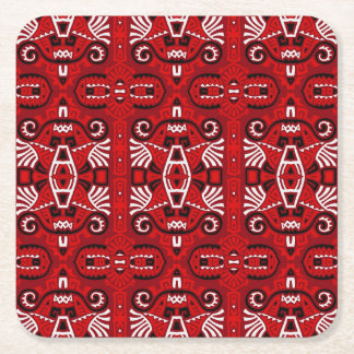 Ethnic Abstract Vintage Boho Tile Square Paper Coaster