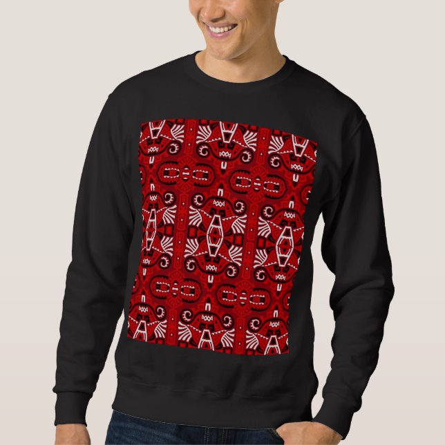 Ethnic Abstract Vintage Boho Tile Sweatshirt (Front)