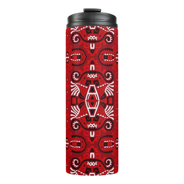 Ethnic Abstract Vintage Boho Tile Thermal Tumbler (Front)