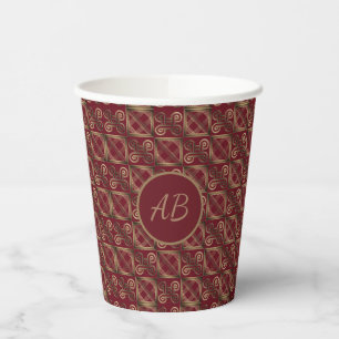 Ethnic Adinkra African Golden Pattern Paper Cups