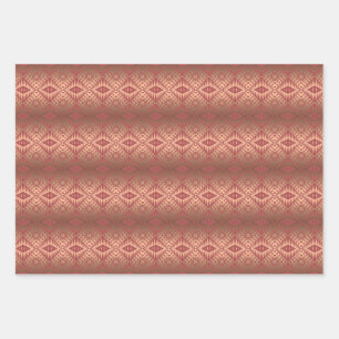 Ethnic Africal Tribal Golden Geometric Wrapping Paper Sheet