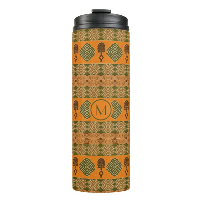 Ethnic African Adinkra simbols.  Thermal Tumbler (Front)