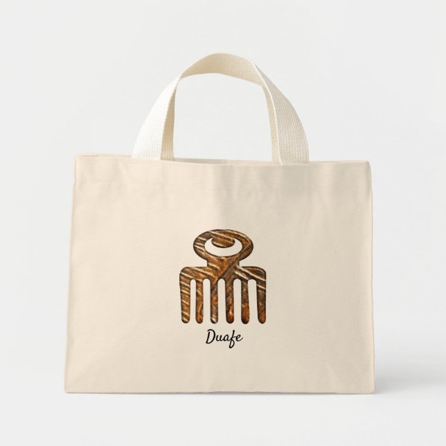 Ethnic African Adinkra Symbol Duafe Mini Tote Bag (Front)