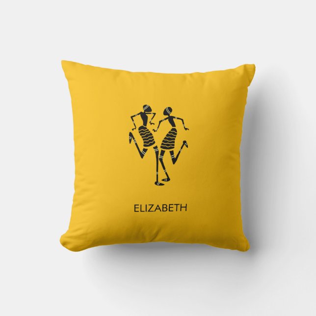 Ethnic, African Art, Carnival Dance  Cushion (Front)