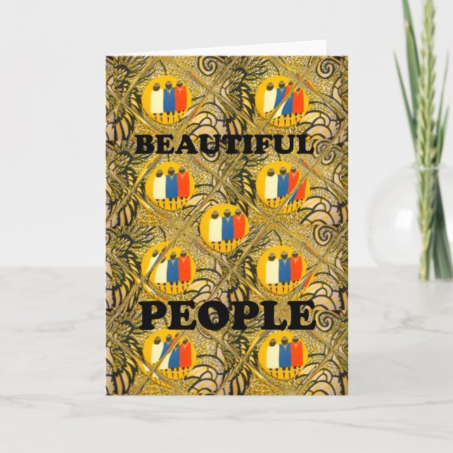 Ethnic African Art Design Print: Beautiful People Card (Front)
