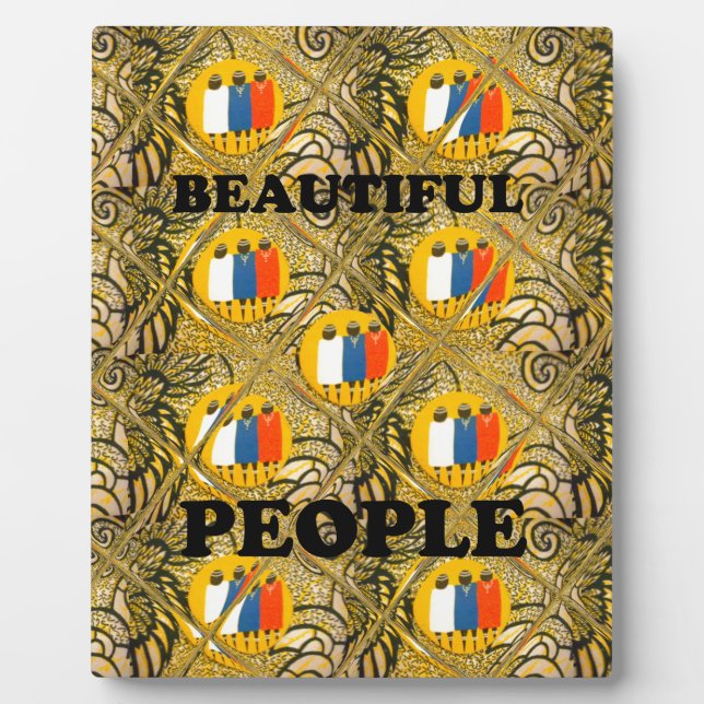 Ethnic African Art Design Print: Beautiful People Plaque (Front)