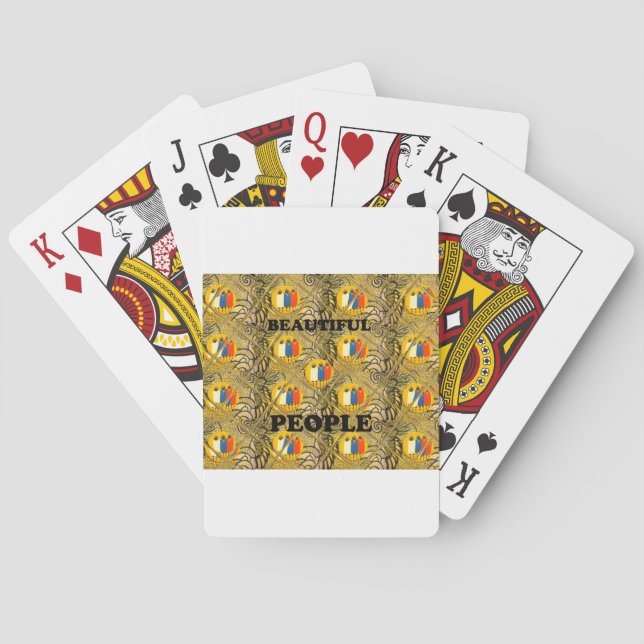 Ethnic African Art Design Print: Beautiful People Playing Cards (Back)