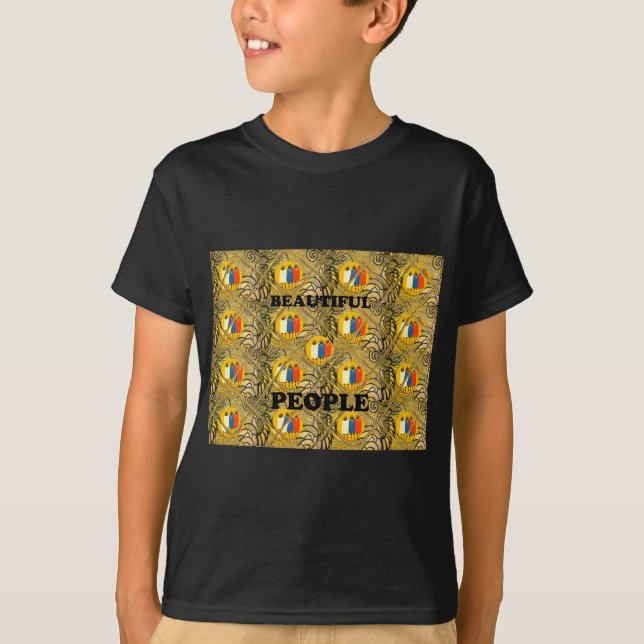 Ethnic African Art Design Print: Beautiful People T-Shirt (Front)
