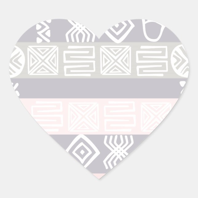 Ethnic African Boho Design Heart Sticker (Front)