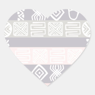 Ethnic African Boho Design Heart Sticker