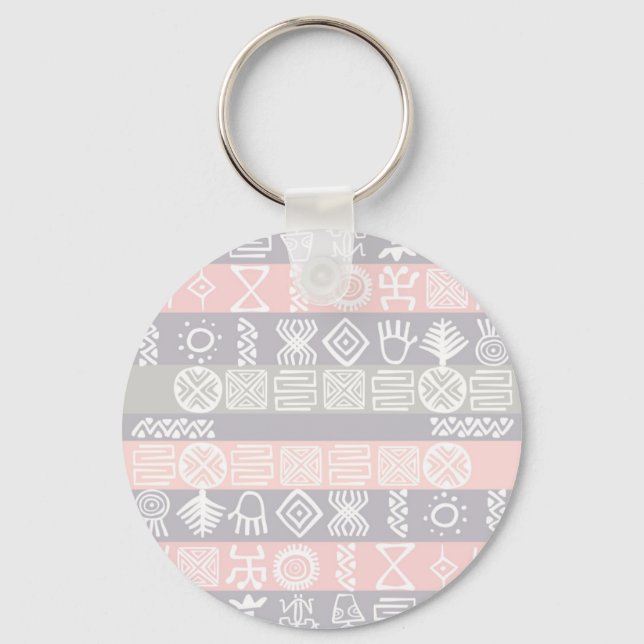 Ethnic African Boho Design Key Ring (Front)