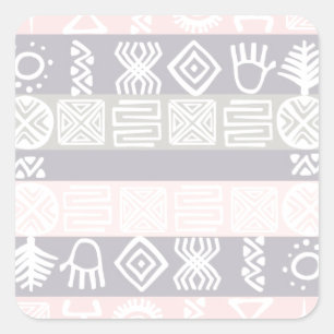 Ethnic African Boho Design Square Sticker