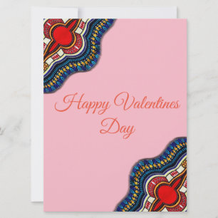 Ethnic African Dashiki Lace Valentines Day Card