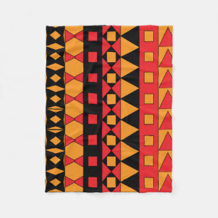 Ethnic African Geometric Mosaic Pattern Fleece Blanket