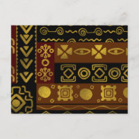 Ethnic African Golden Pattern on black and brown
