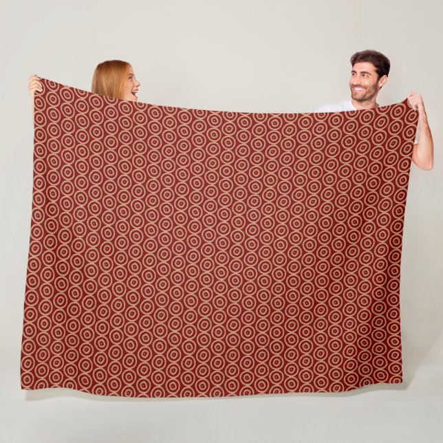 ethnic african hand-drawn pattern fleece blanket (In Situ)
