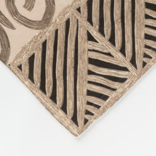 ethnic african hand-drawn pattern fleece blanket