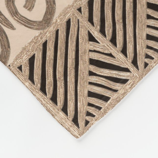 ethnic african hand-drawn pattern fleece blanket (Corner)
