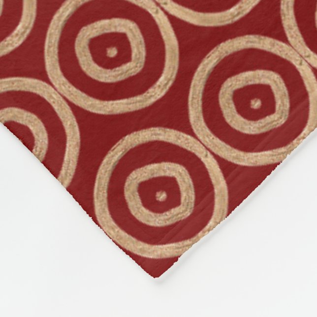 ethnic african hand-drawn pattern fleece blanket (Corner)