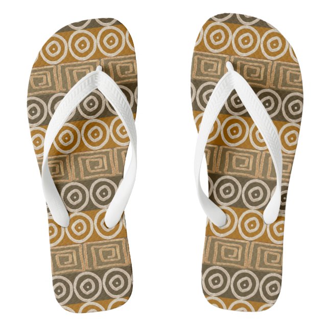 Ethnic african hand-drawn  pattern. flip flops (Footbed)