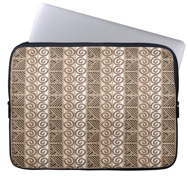 ethnic african hand-drawn pattern laptop sleeve (Front)