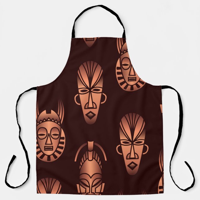 Ethnic African masks, dark background Apron (Front)