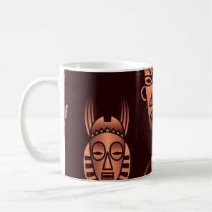Ethnic African masks, dark background Coffee Mug