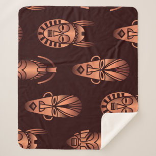 Ethnic African masks, dark background Sherpa Blanket