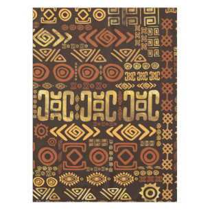 Ethnic African Pattern- browns and golds #11 Tablecloth